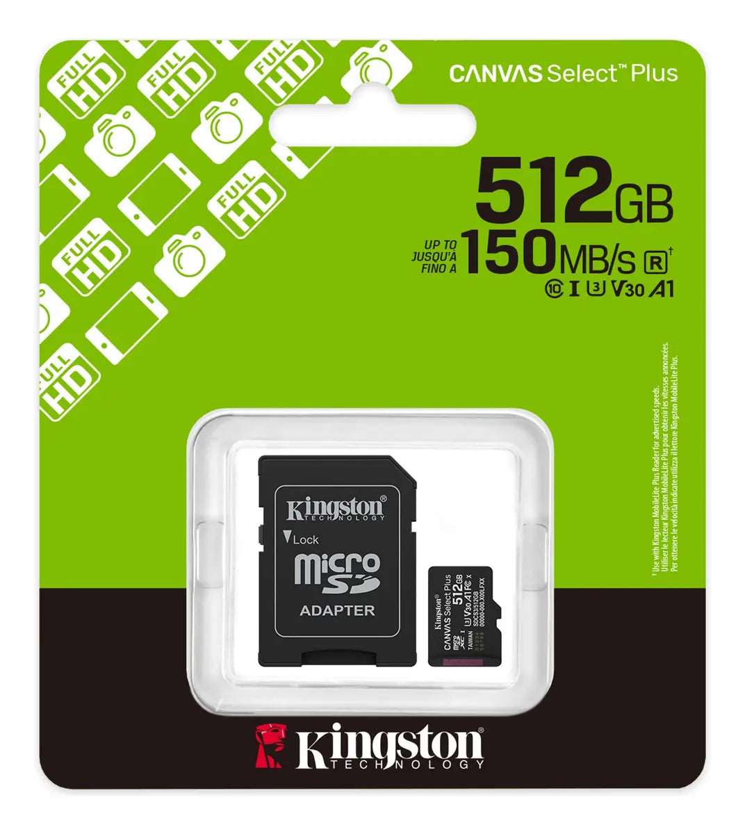 Micro SD 512GB Kingston Canvas Select Plus V30